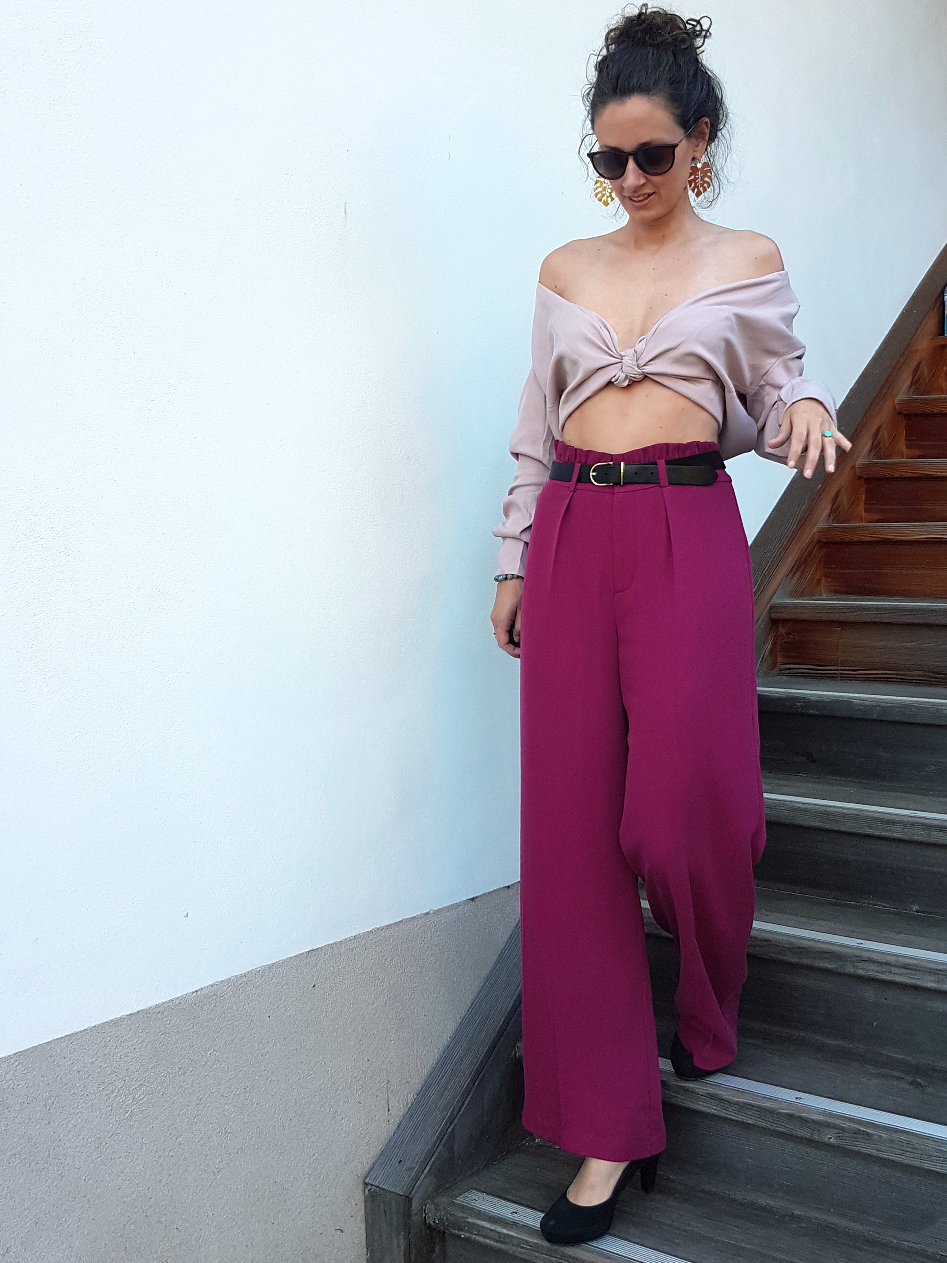 PANTALON FLUIDE (rose fuchsia)