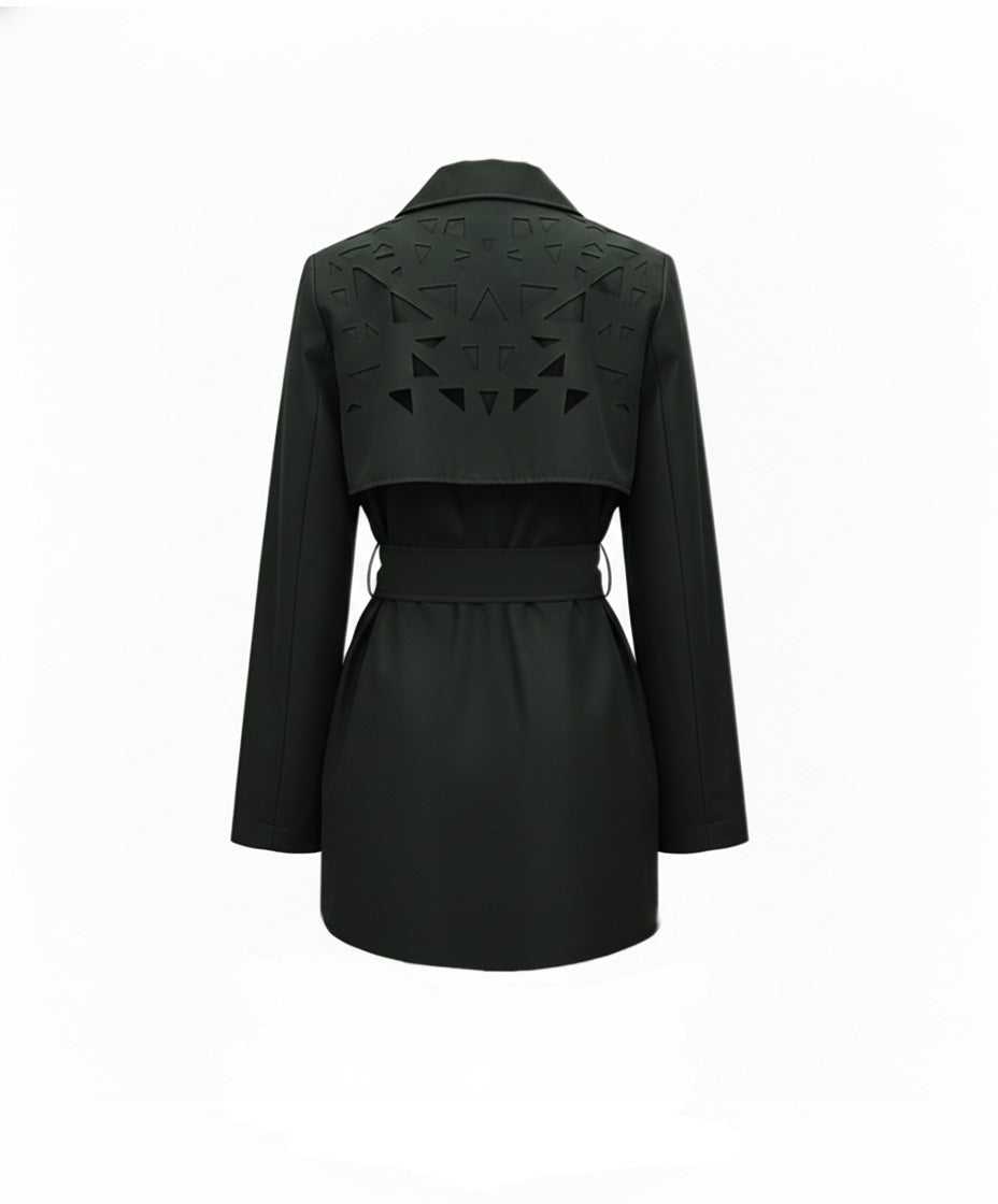 Manteau Trench vert-noir