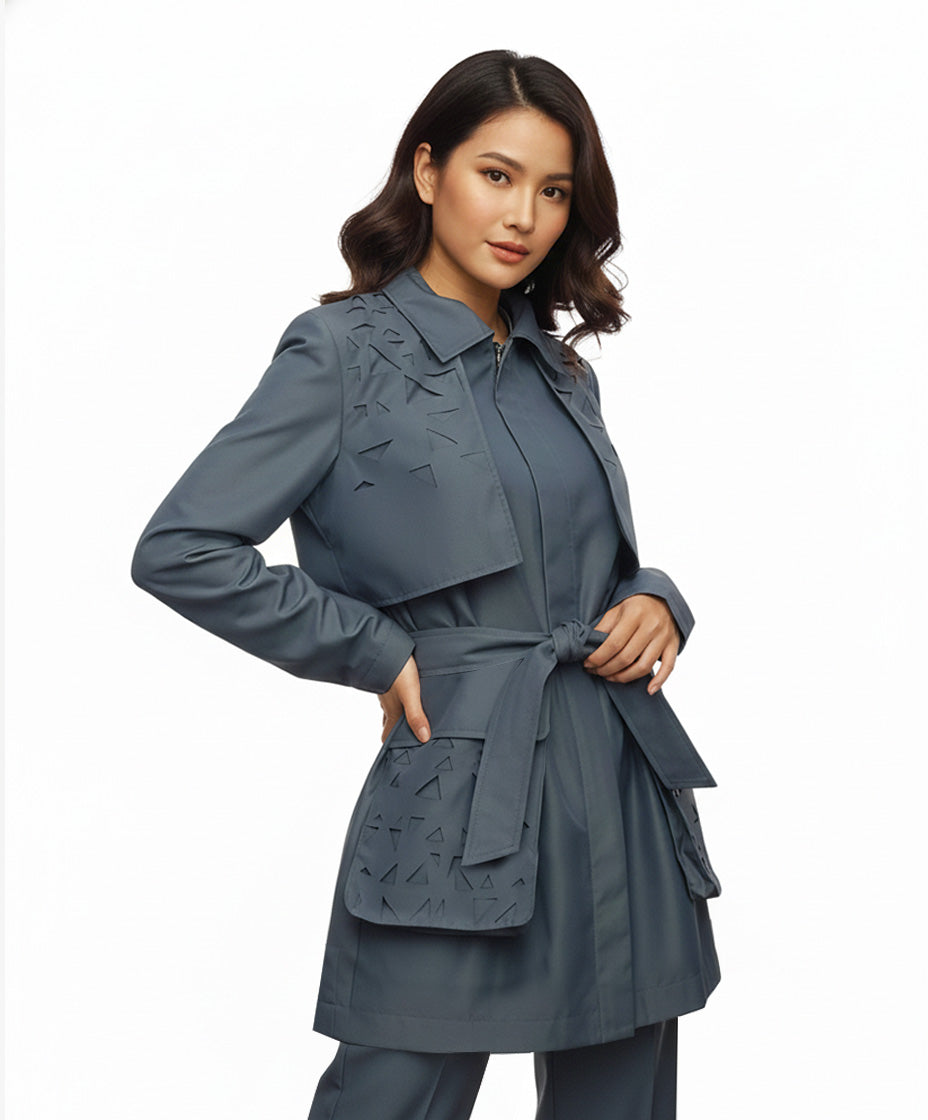 Manteau Trench gris
