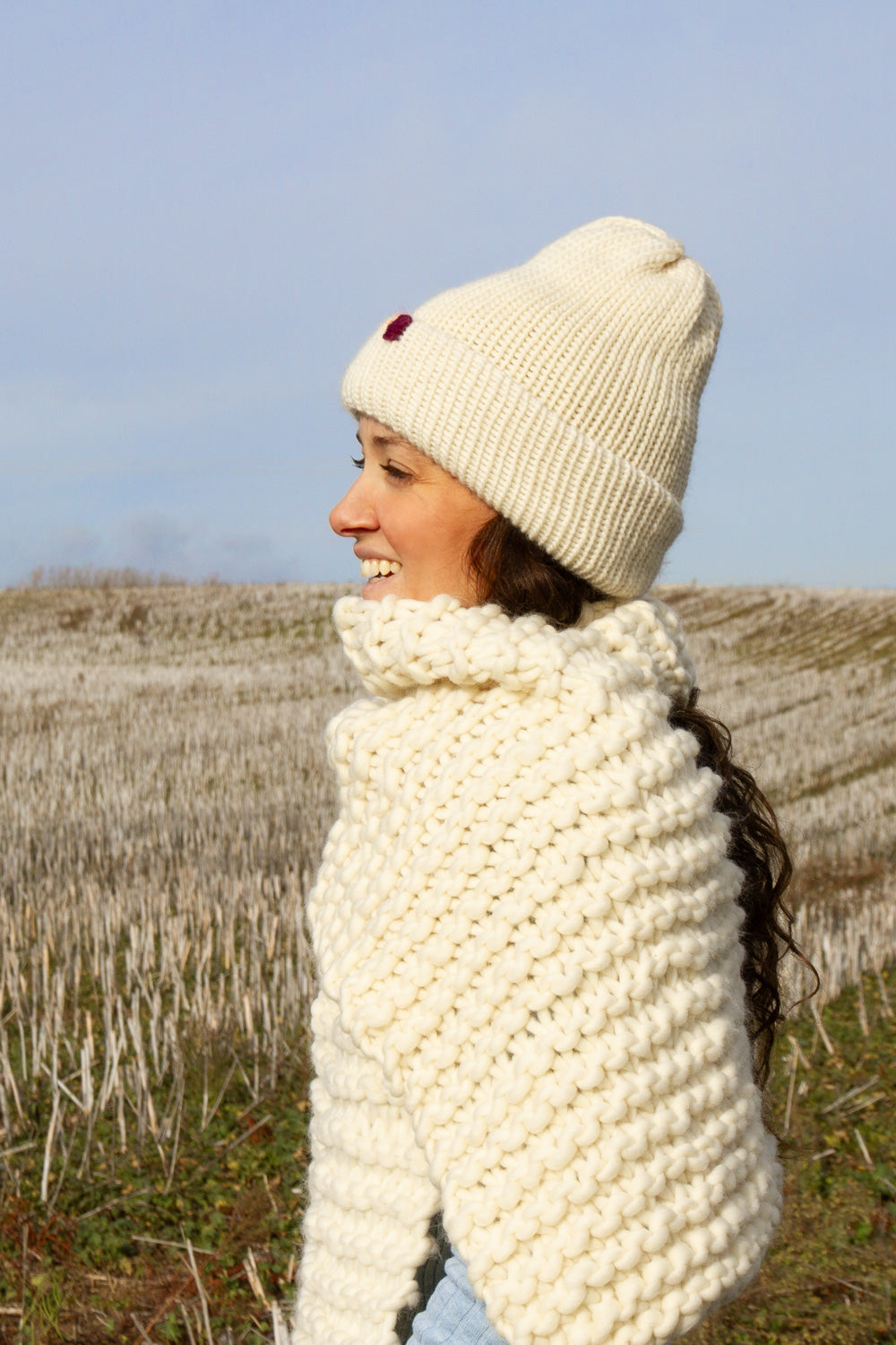 Set Echarpe laine merinos et bonnet