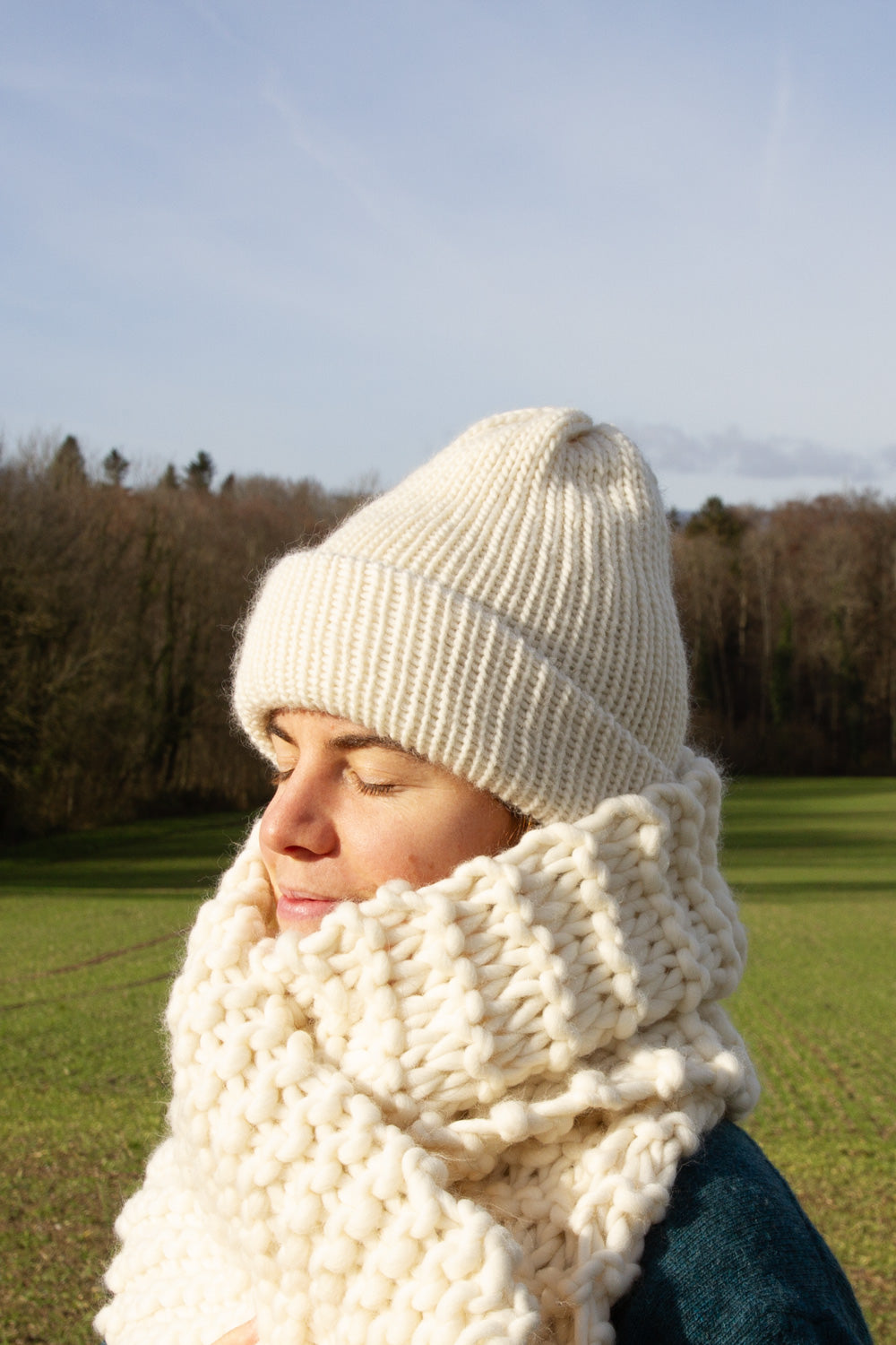 Set Echarpe laine merinos et bonnet