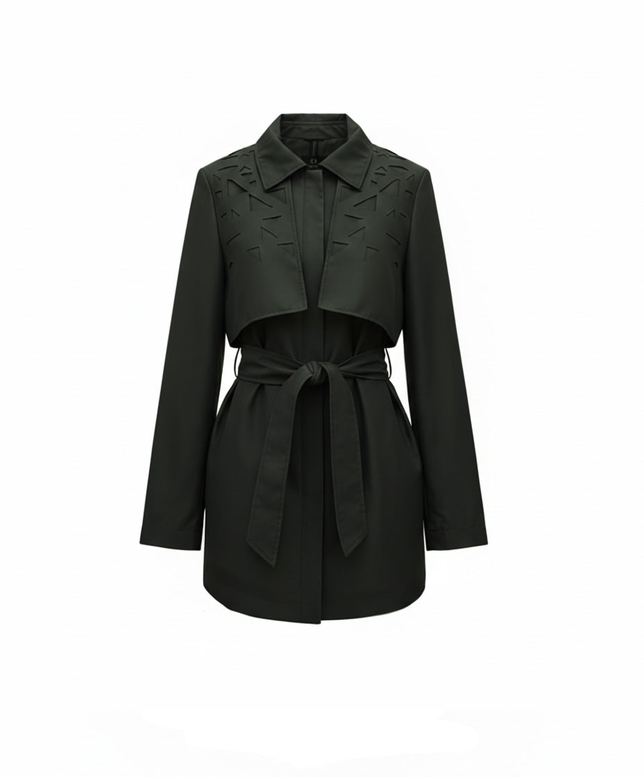 Manteau Trench vert-noir